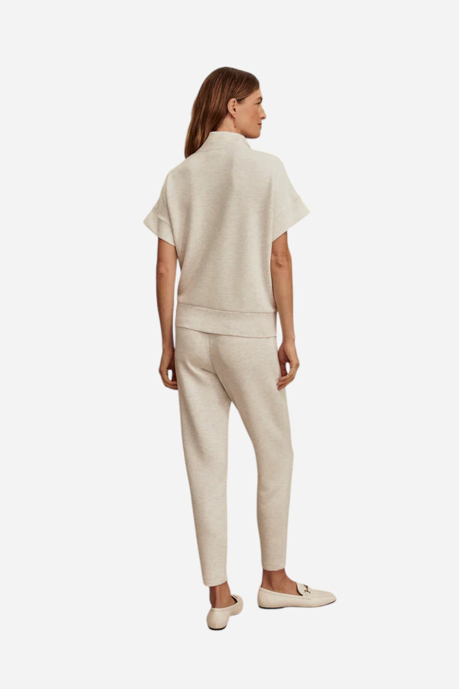Varley The Slim Pant 27.5" in Ivory Marl – side view
