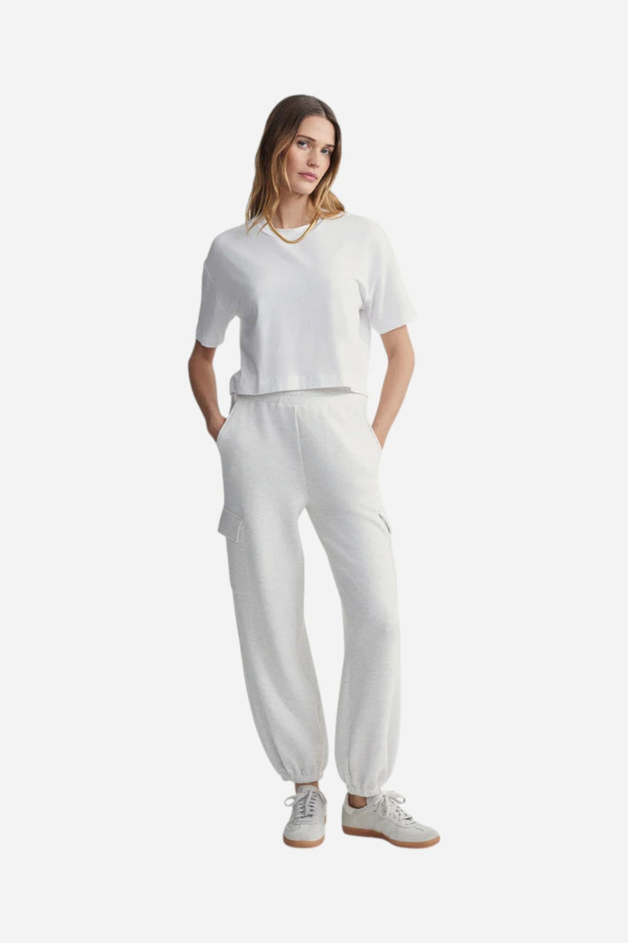 Varley Venice Easy Tee in White – side view