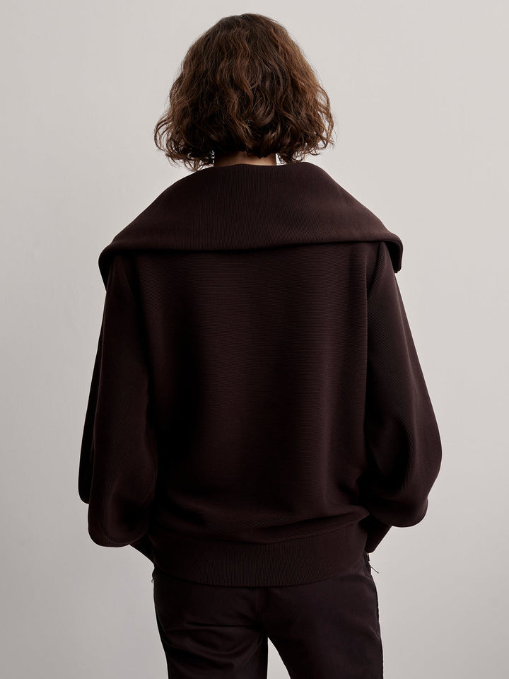 Varley Vine Half-Zip Pullover in Coffee Bean – flat lay