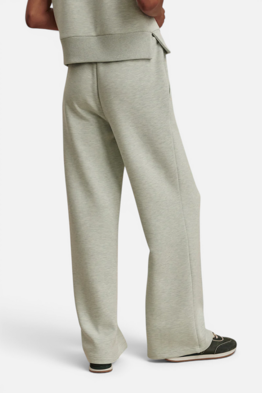 Varley Wide Leg 30" Pant in Mint Green Marl – back view