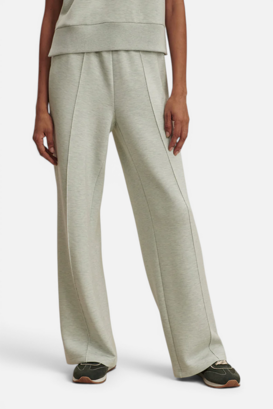 Varley Wide Leg 30" Pant in Mint Green Marl – side view