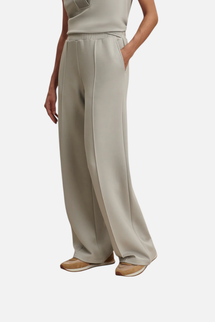 Varley Wide Leg Pant 28" in Blue Clay – back view