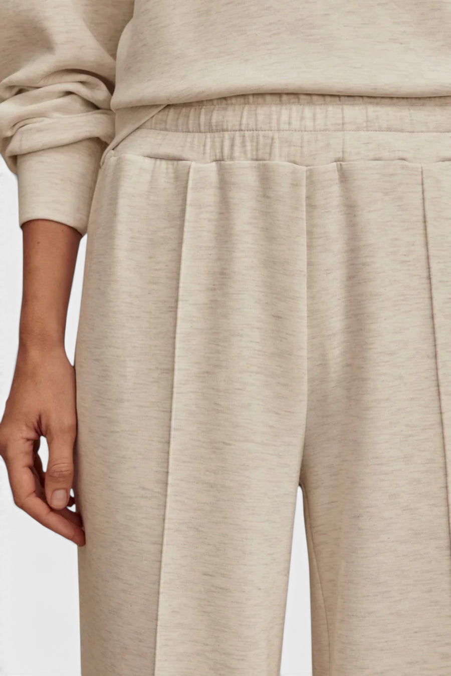 Varley Wide Leg Pant 30" in Ivory Marl – side view