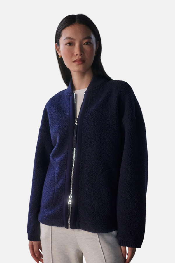 Varley Willmont Patch Pocket Fleece in Evening Blue