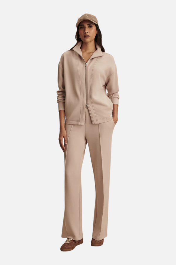 Varley Women's Arlene Zip Through Sweat in Mushroom