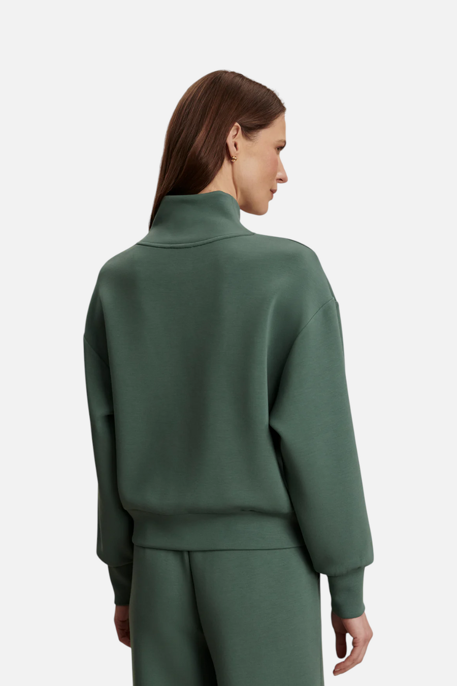 Varley Women's Davidson Sweat Top in Dark Forest – back view