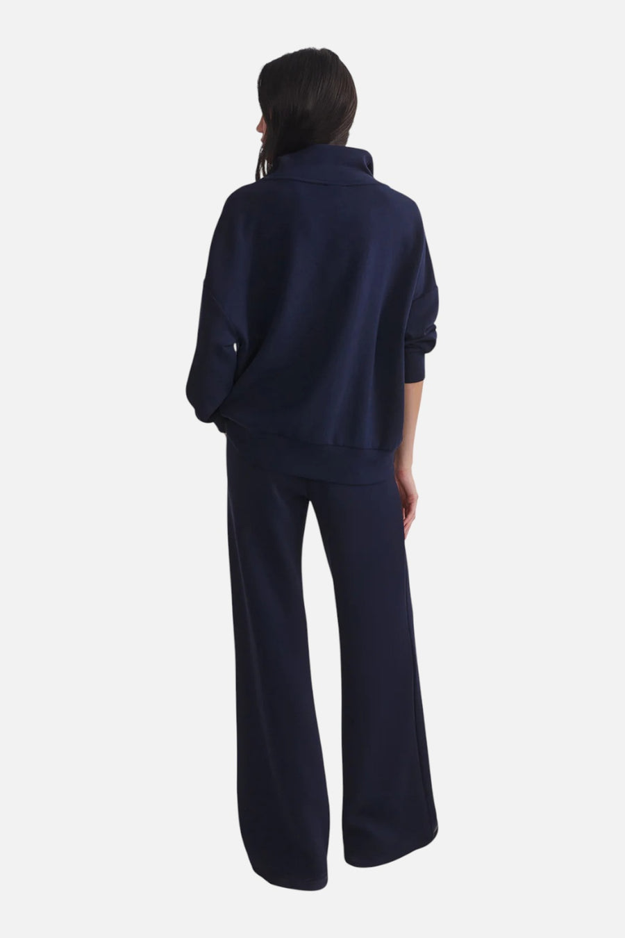 Varley Women's Extra Wide Leg Pant 29.5" in Navy – side view