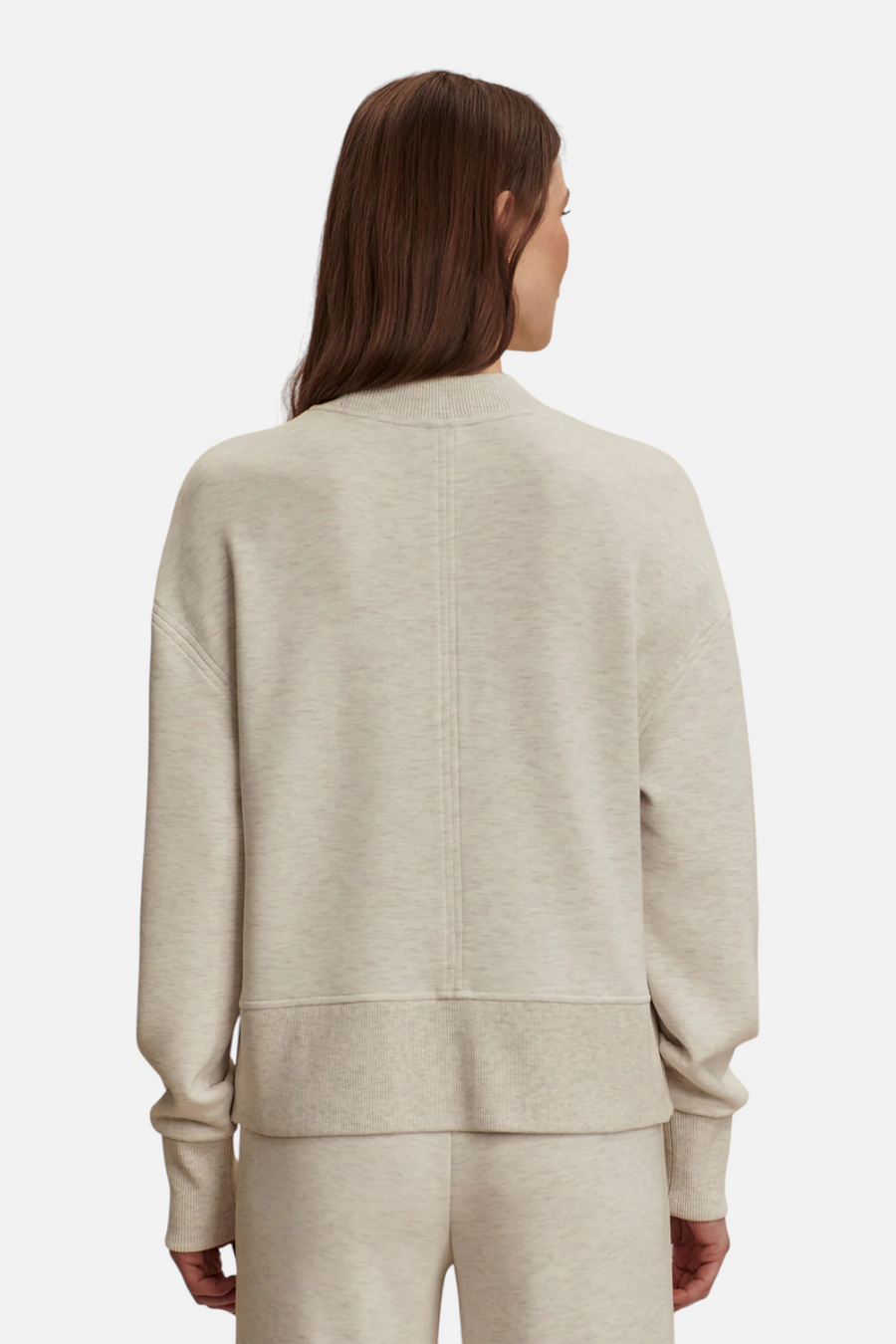 Varley Women's Philippe Crop Sweat Top in Ivory Marl – detail
