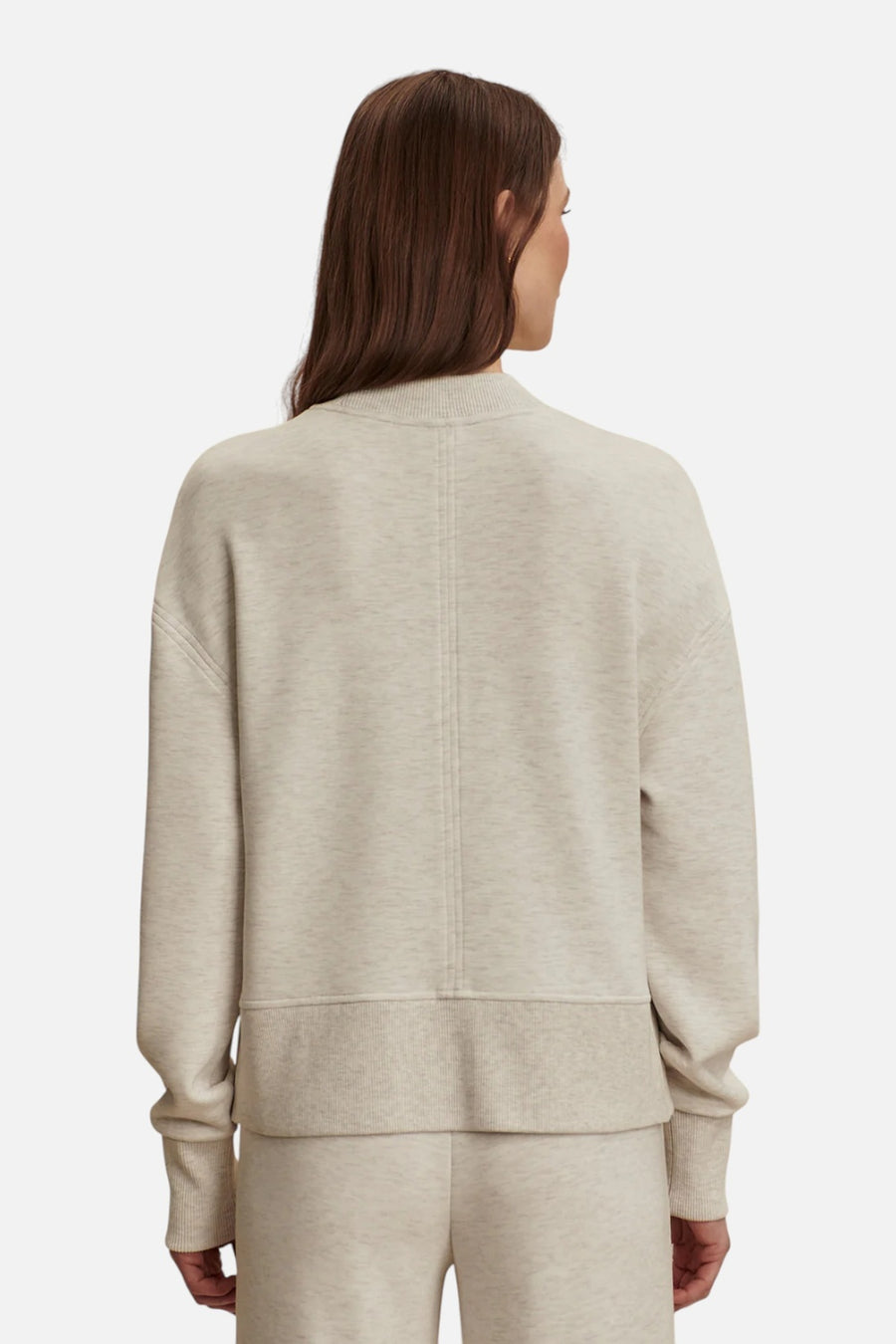 Varley Women's Philippe Crop Sweat Top in Ivory Marl – on model