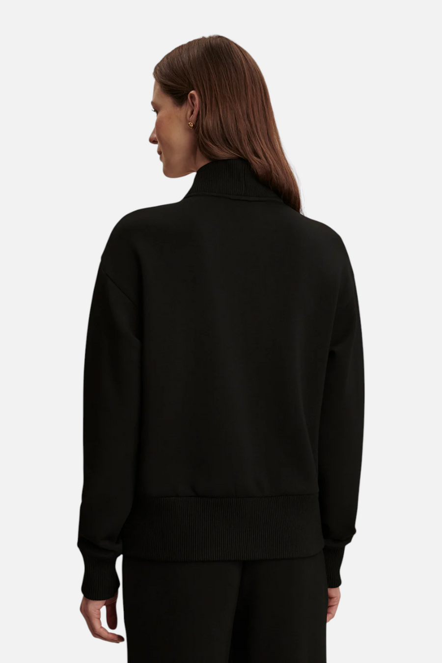 Varley Women's Sally Half Zip Sweat in Black – back view