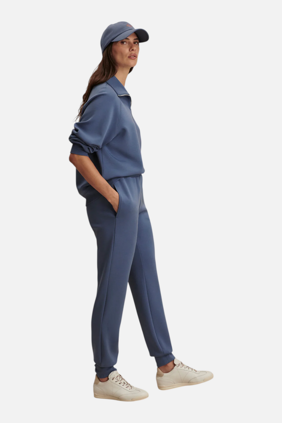 Varley Women's Slim Cuff Pant 27.5" in Bijou Blue – back view