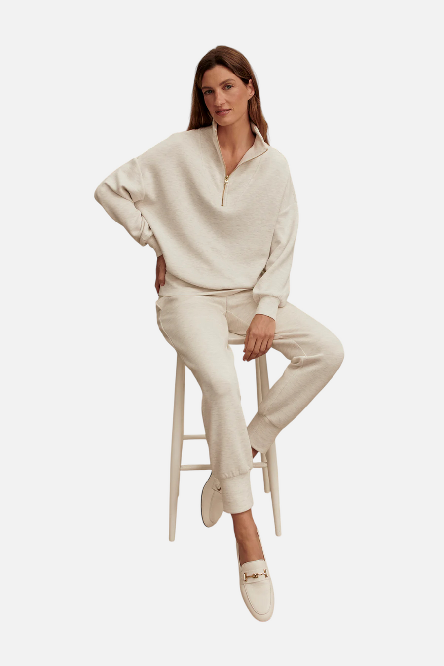 Varley Women's Slim Cuff Pant 27.5" Inseam in Ivory – back view