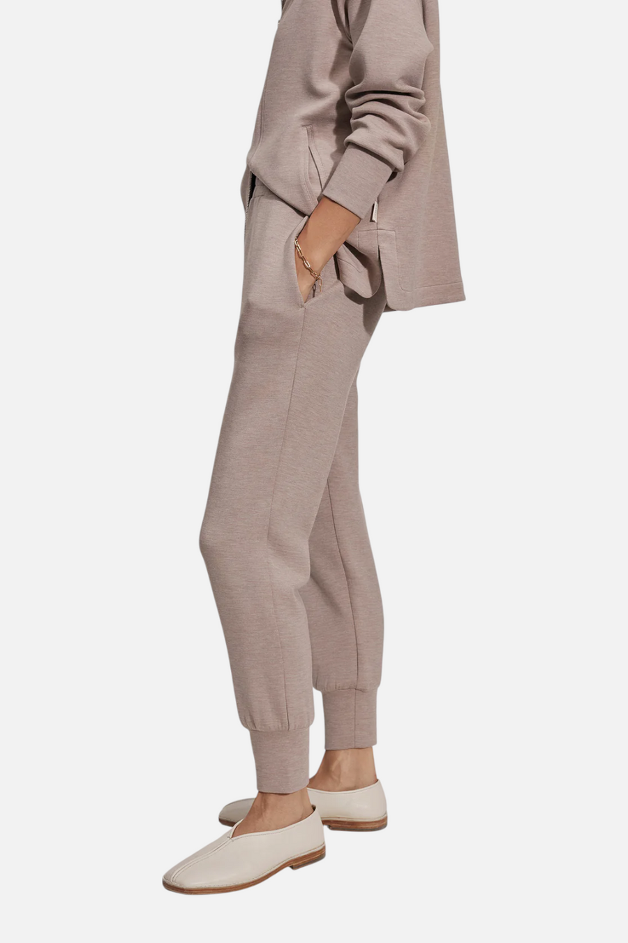 Varley Women's Slim Cuff Pant 27.5" in Taupe Marl – back view