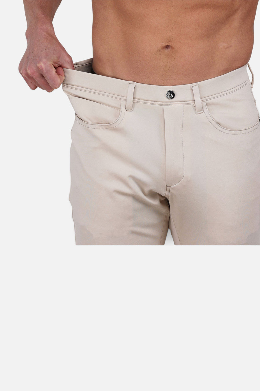 Velocity Pull-On Performance Pants in Stone – detail