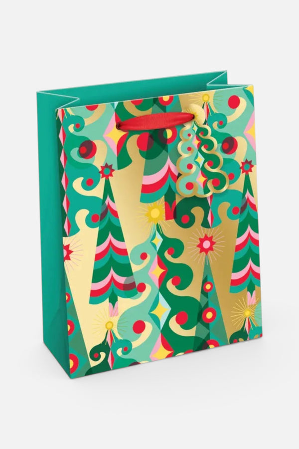 Vert Gold Trees Large Gift Bag