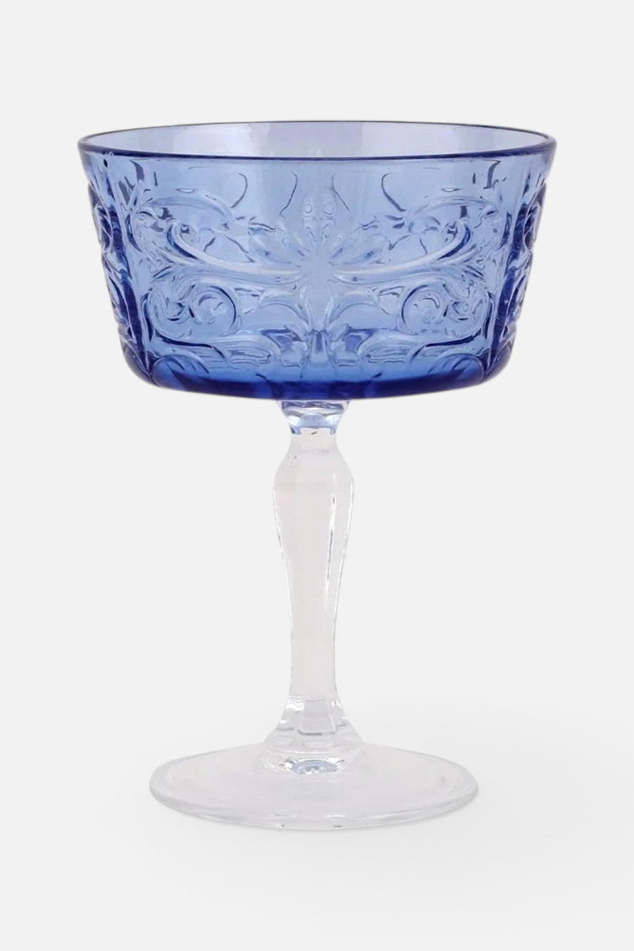 Vietri Barocco Cobalt Coupe Champagne Glass – front view