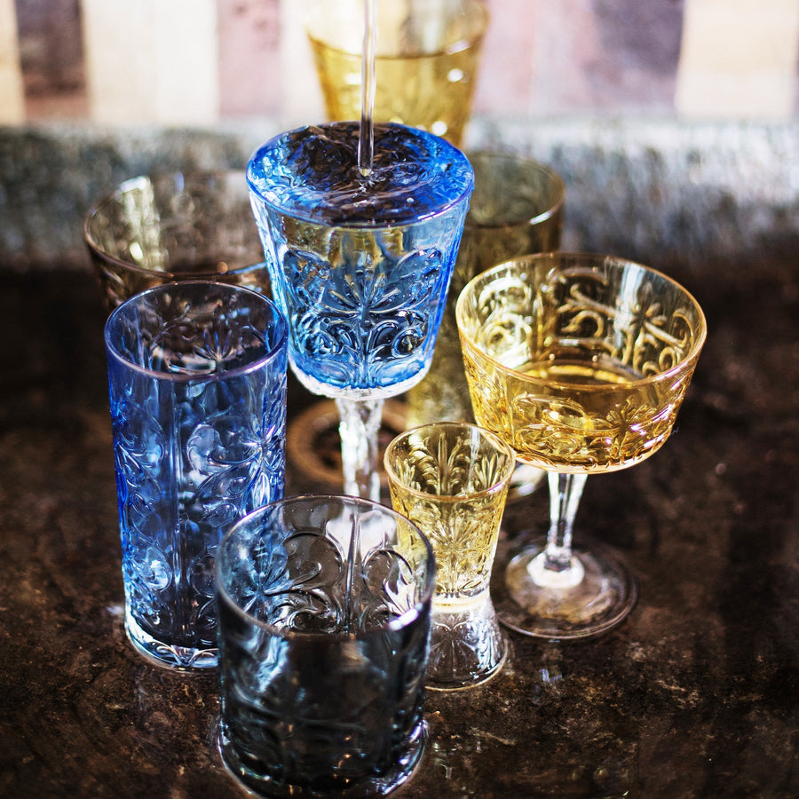 Vietri Barocco Cobalt High Ball – flat lay