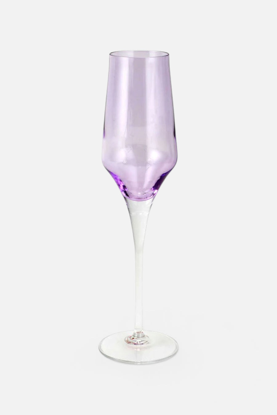 Vietri Contessa Lilac Champagne Glass – front view