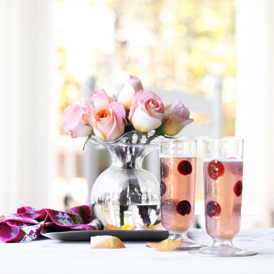 Vietri Hibiscus Glass Clear Small Flute Vase – side view