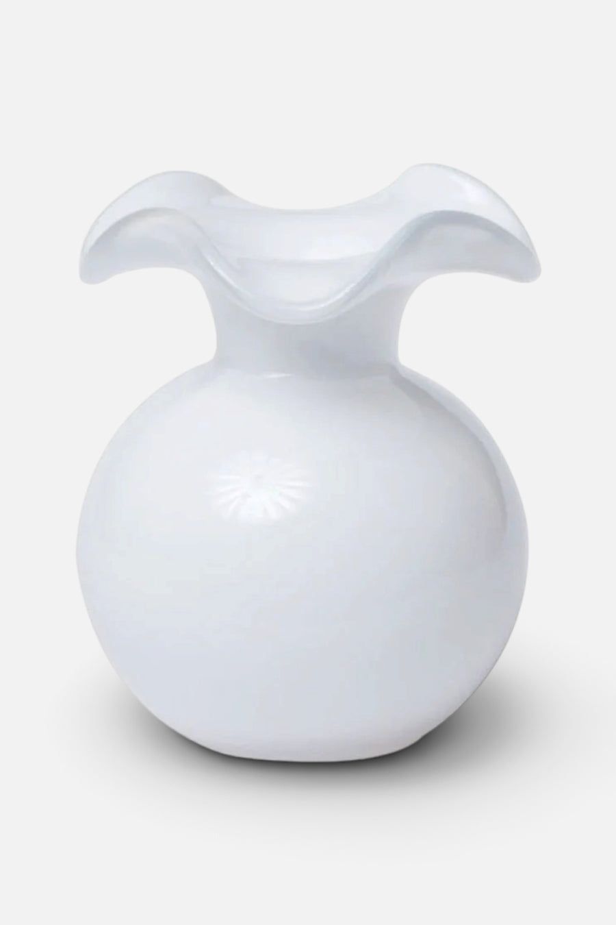 Vietri Hibiscus Glass White Bud Vase – front view