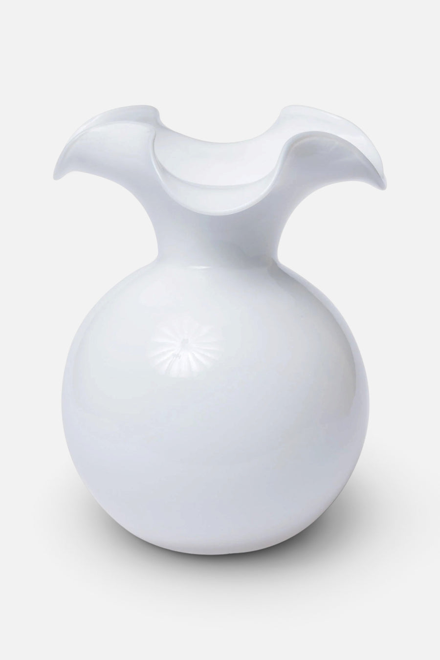 Vietri Hibiscus Glass White Large Flute Vase – front view