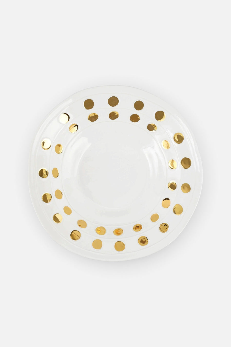 Vietri Medici Large Serving Bowl in Gold – front view