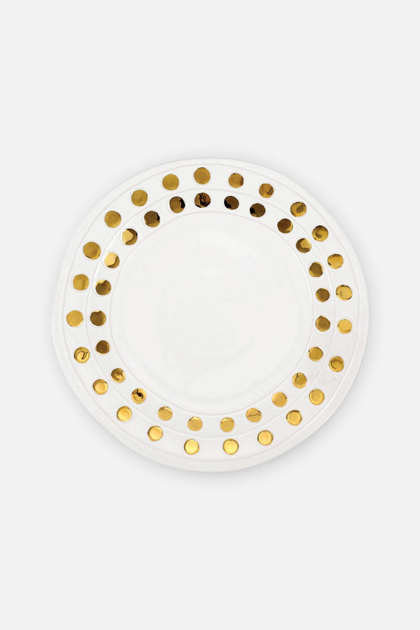Vietri Medici Medium Round Platter in Gold