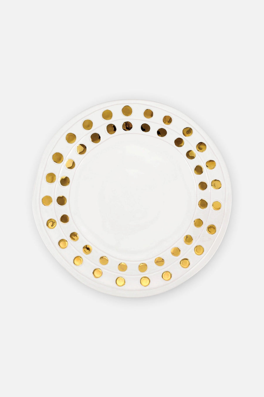 Vietri Medici Medium Round Platter in Gold – front view