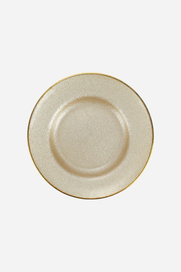 Vietri Metallic Glass Pearl Salad Plate