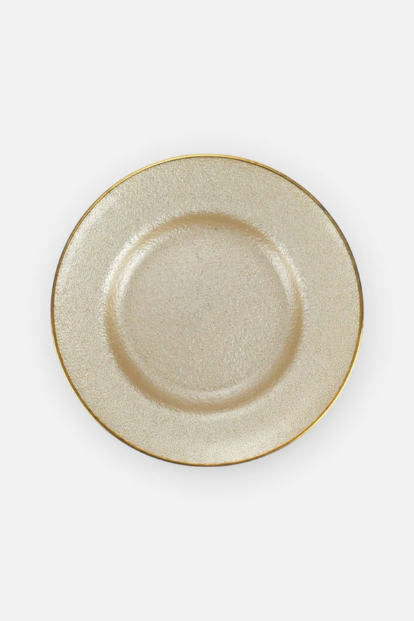 Vietri Metallic Glass Pearl Salad Plate