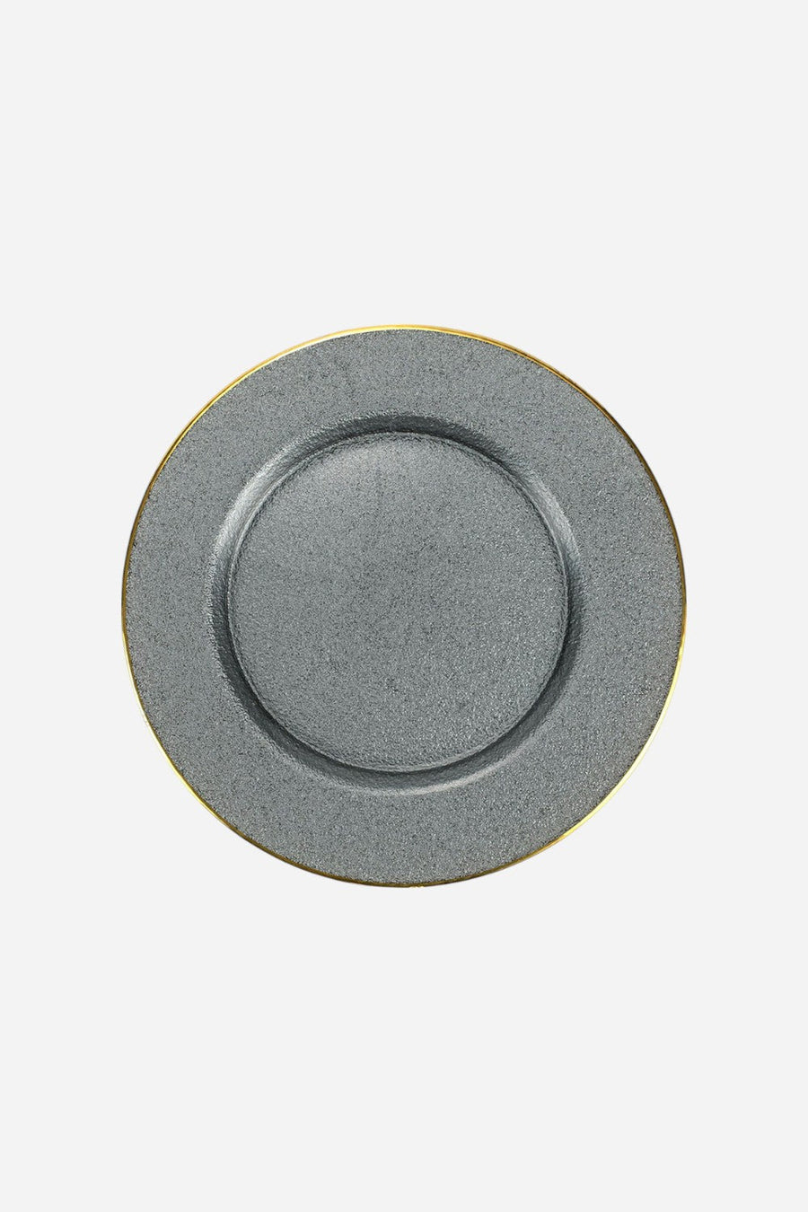 Vietri Metallic Glass Slate Charger – front view