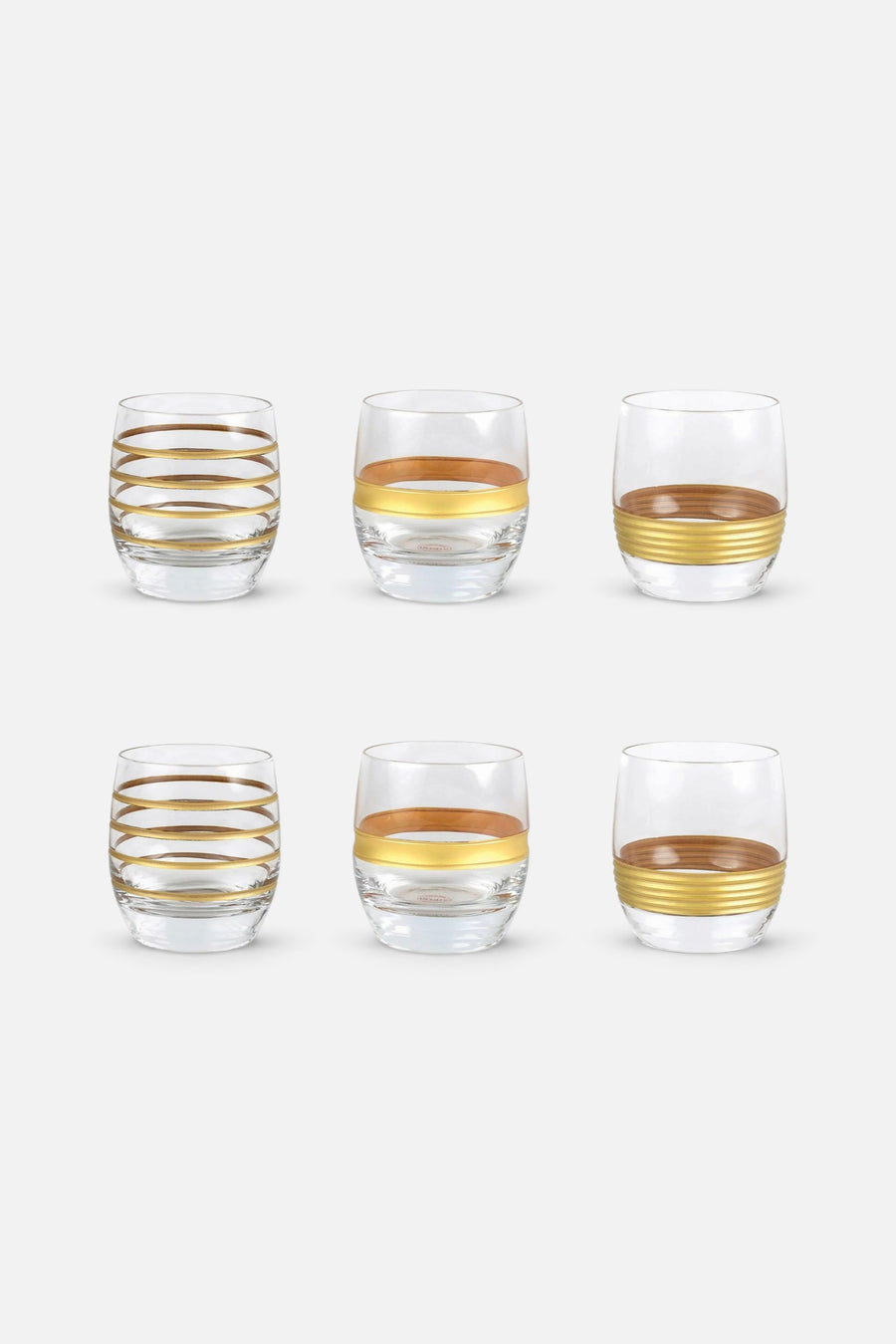 Vietri Raffaello Assorted Double Old Fashioned, Set of 6 – front view