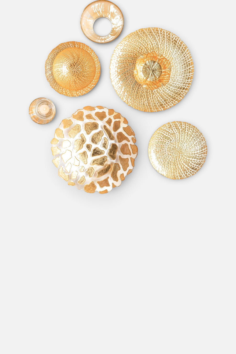 Vietri Rufolo Glass in Gold Brushstroke – back view