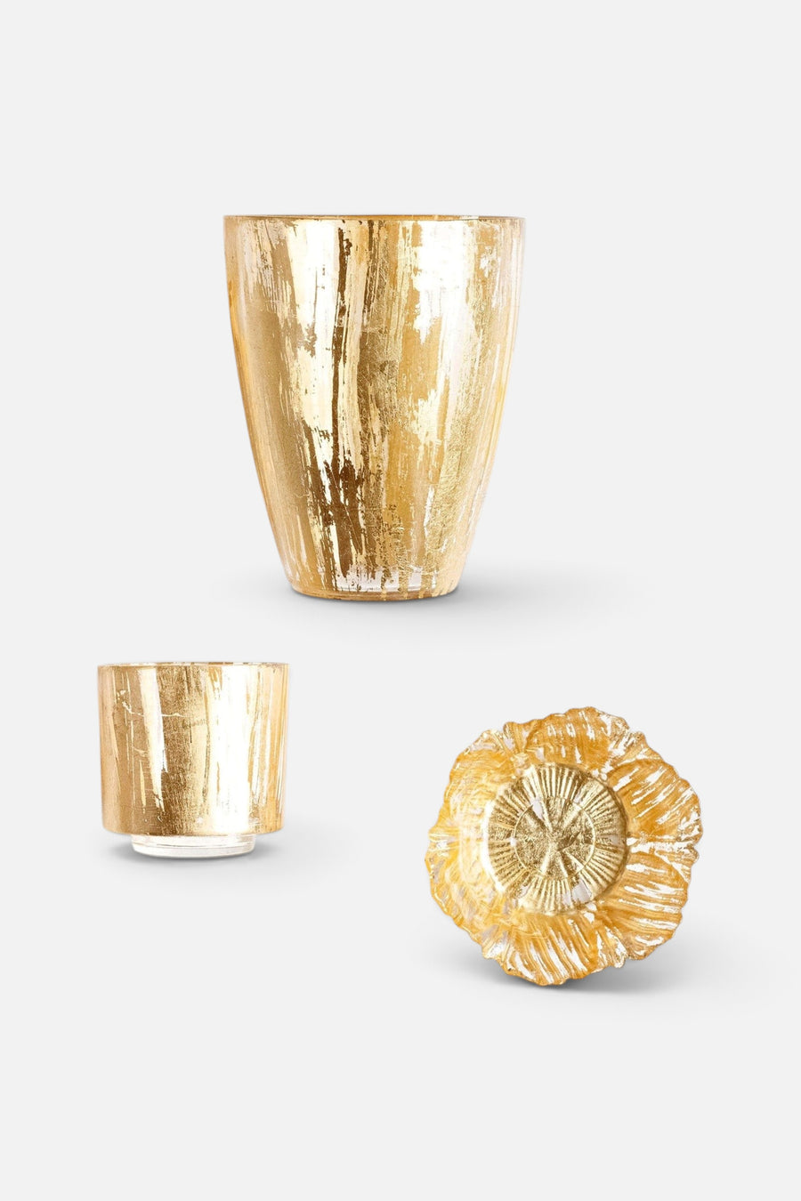 Vietri Rufolo Glass in Gold Brushstroke – side view
