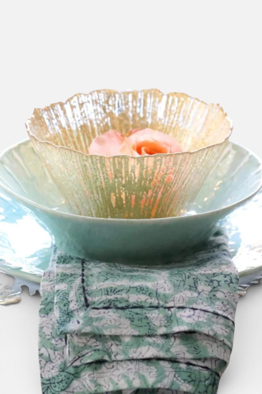 Vietri Rufolo Glass Small Deep Bowl in Gold – back view
