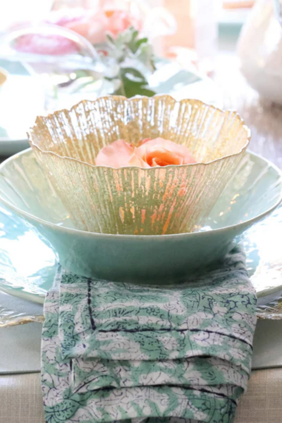 Vietri Rufolo Glass Small Deep Bowl in Gold – back view
