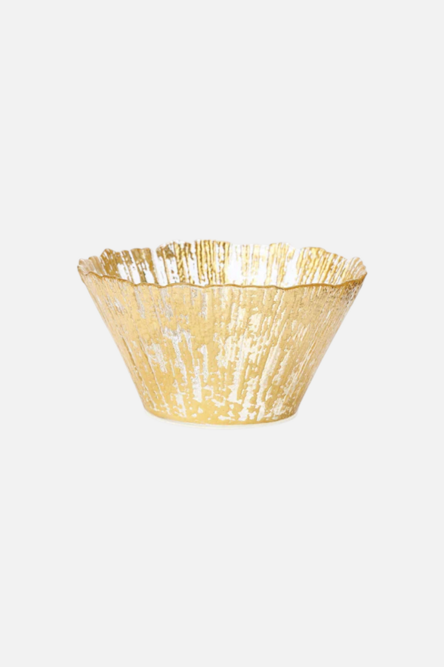 Vietri Rufolo Glass Small Deep Bowl in Gold – front view