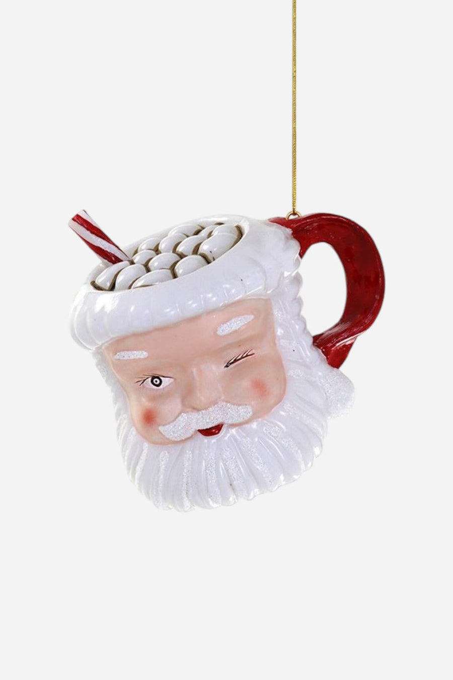 Vintage Santa Mug Ornament – front view