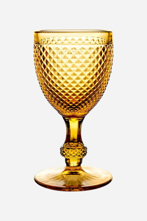 Vista Alegre Bicos Water Goblet in Amber - Set of 4