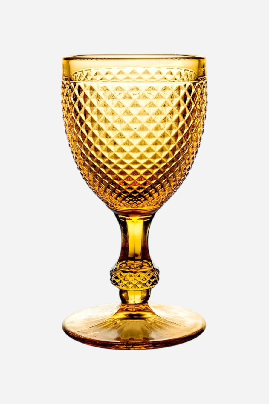Vista Alegre Bicos Water Goblet in Amber - Set of 4 – front view