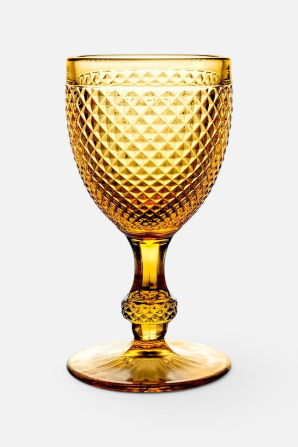 Vista Alegre Bicos Water Goblet in Amber - Set of 4