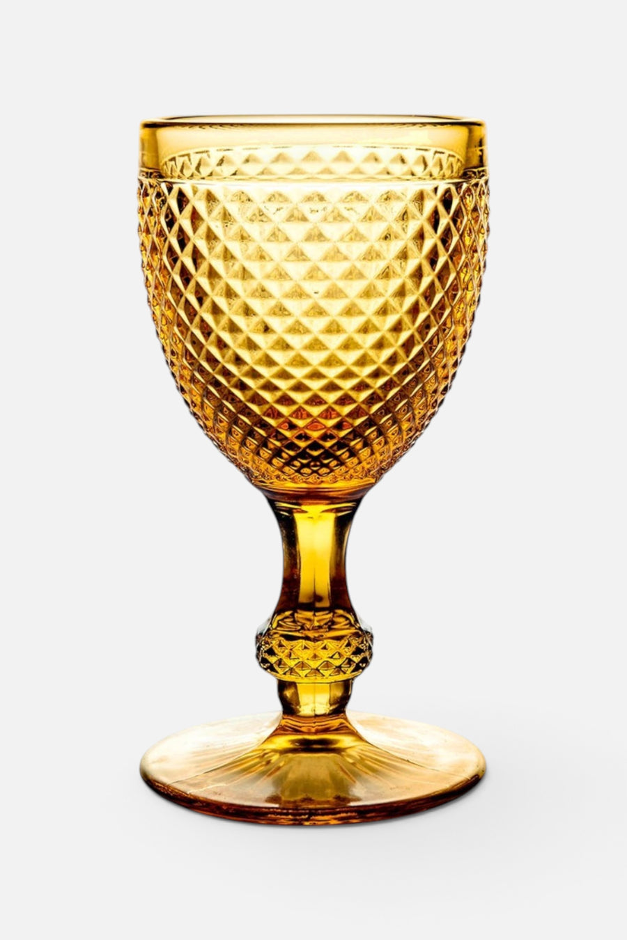 Vista Alegre Bicos Water Goblet in Amber - Set of 4 – front view