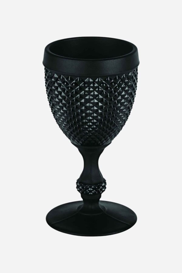 Vista Alegre Bicos Water Goblet in Frosted Black