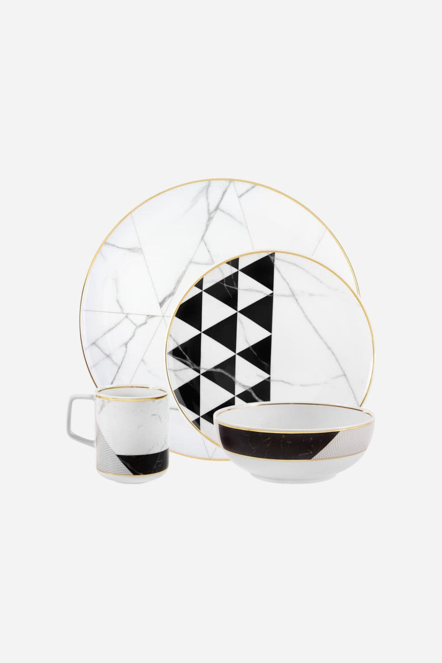 Vista Alegre Carrara 4 Piece Plate Setting by Coline Le Corre – front view