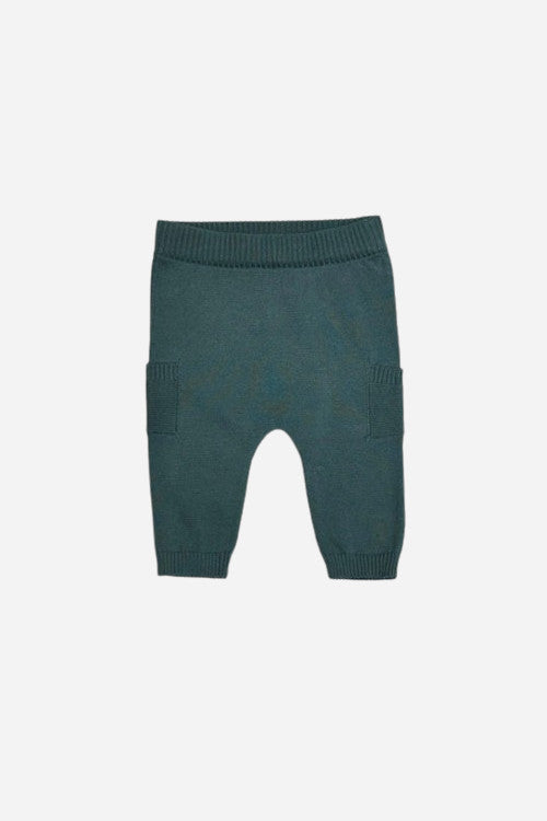 Viverano Baby Side Pocket Sweater Knit Pants in Teal Blue