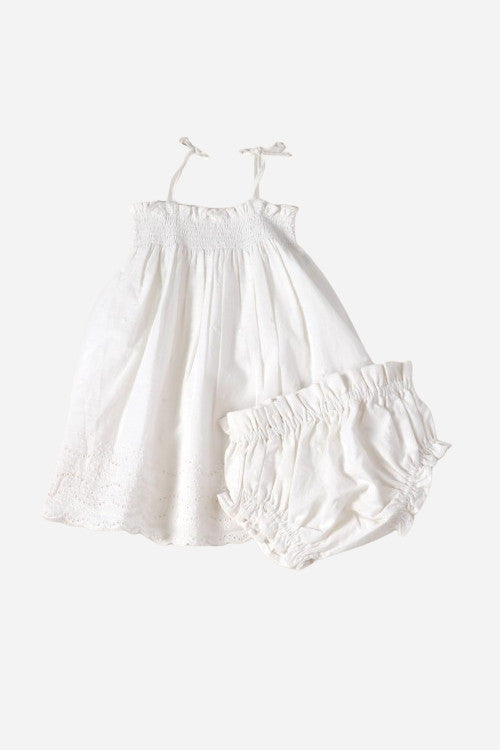 Viverano Camille Schiffli Baby Dress & Bloomer – front view