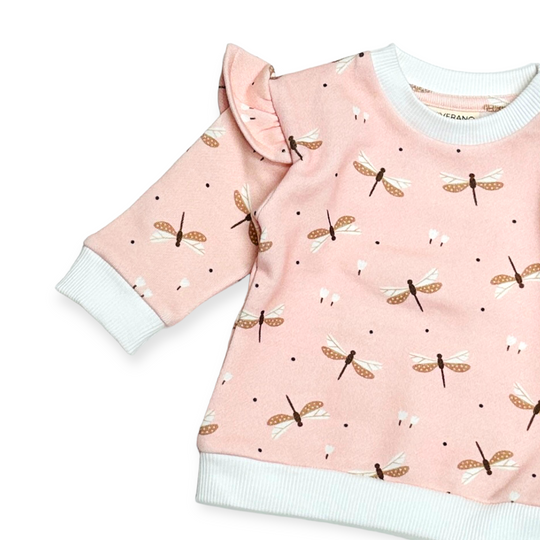 Viverano Dragonfly Ruffle Fleece Sweatshirt & Jogger Set – side view