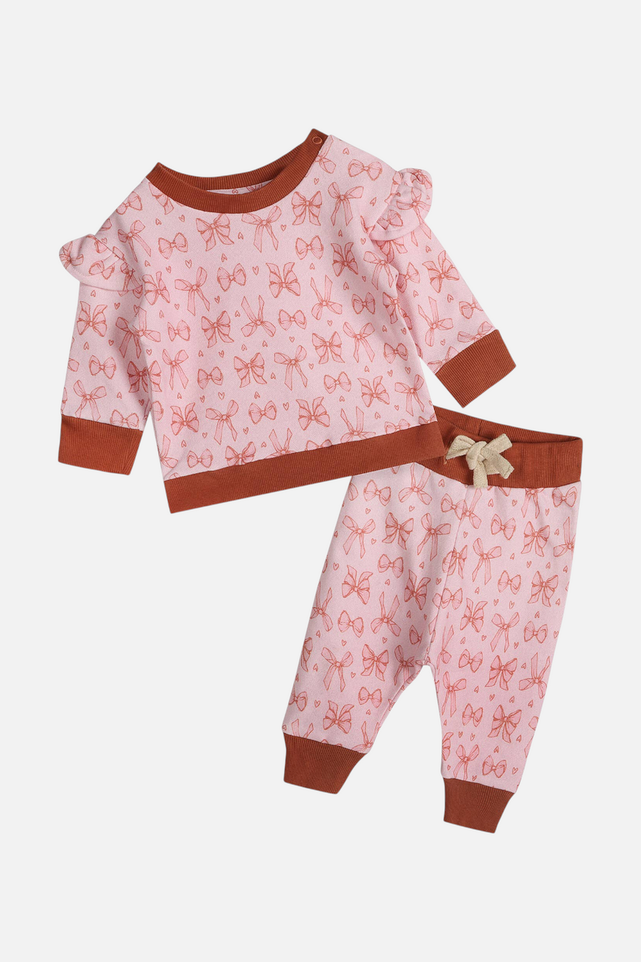 Viverano Infant Bows Sweatshirt & Pants Set – front view