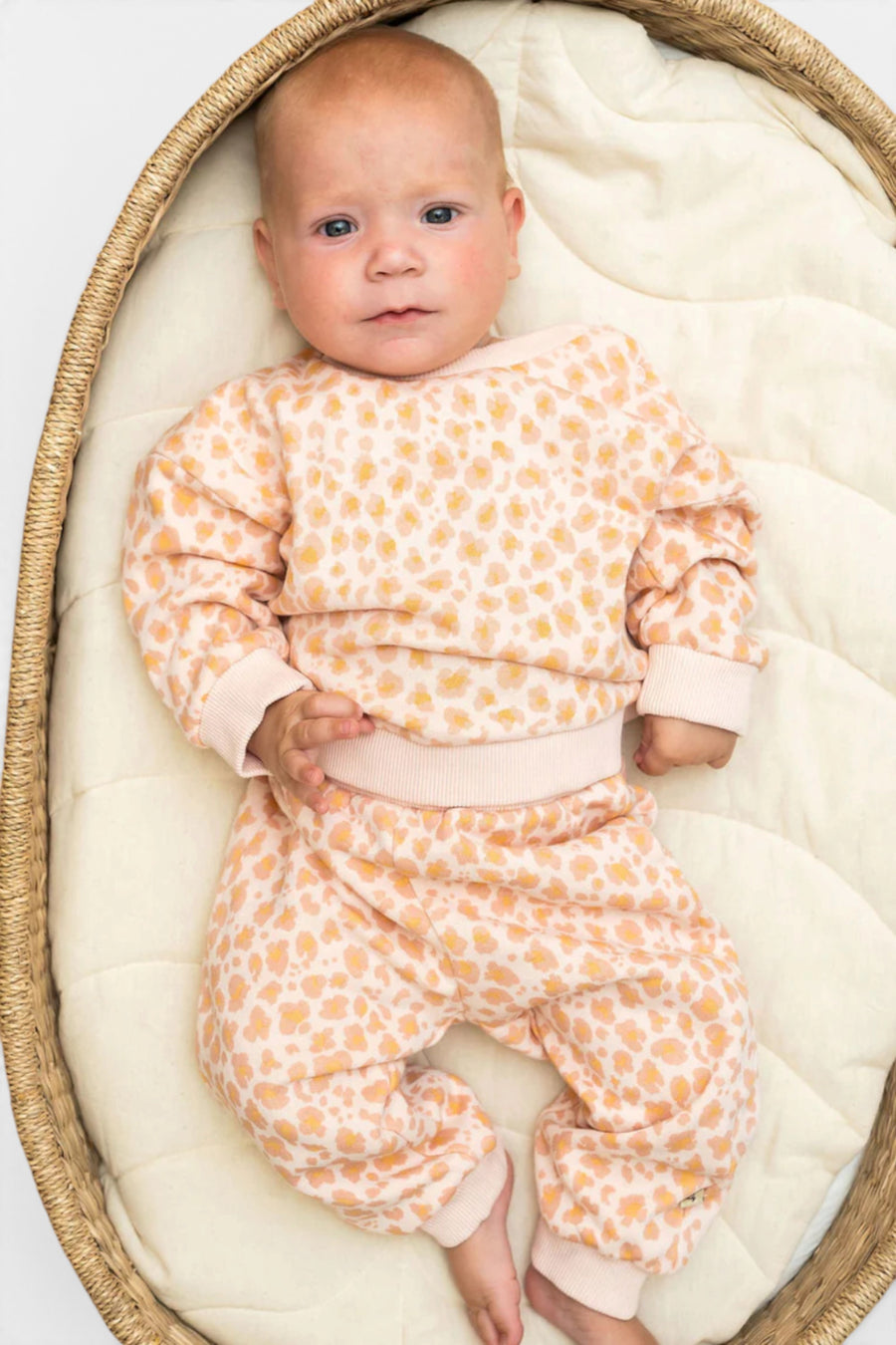 Viverano Leopard Baby Sweatshirt & Jogger Set – side view