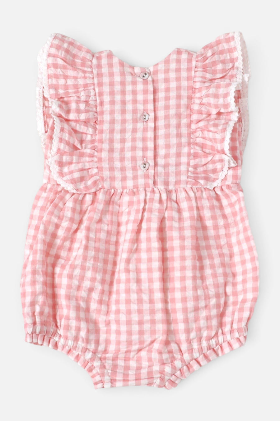 Viverano Nina Seersucker Gingham Baby Bubble – back view